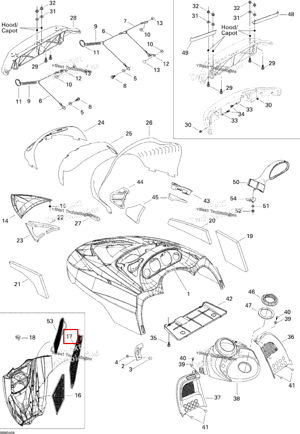 Левый боковой решётка Ski-Doo 517302997