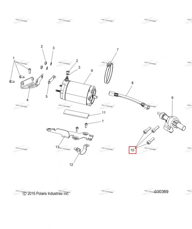 Винт M8 X1 25 X25 SHCS Y / D P 80 Polaris 800 AXYS Pro RMK LE 155 (2017) (7518699)