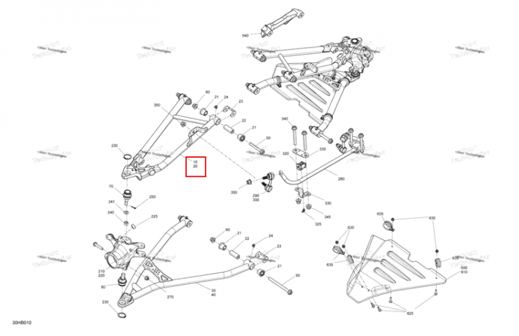 Magma красный правый верхний подвески рычаг Can-Am Maverick Turbo RR XRC (2022) (706204277)