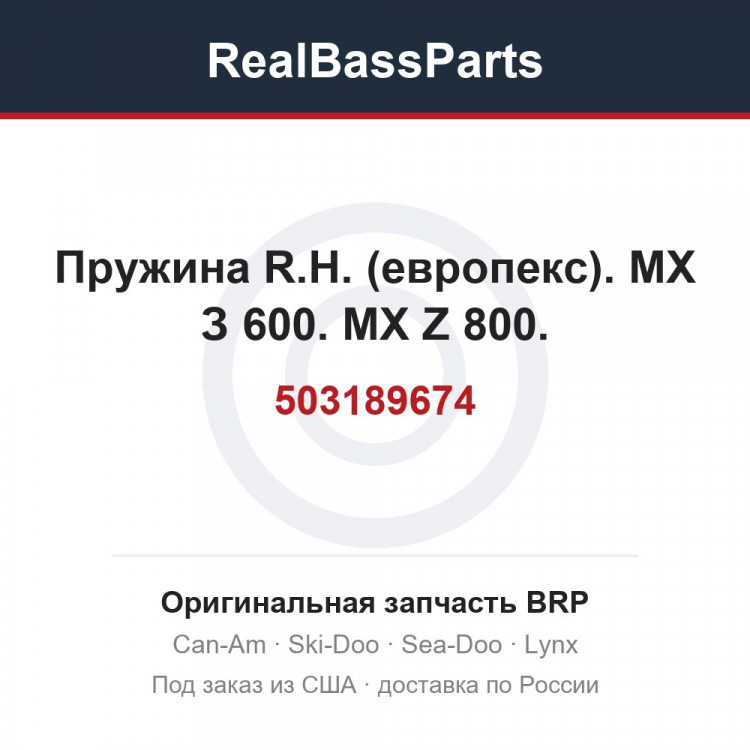 503189674 Пружина R.H. (европекс). МХ З 600. MX Z 800.