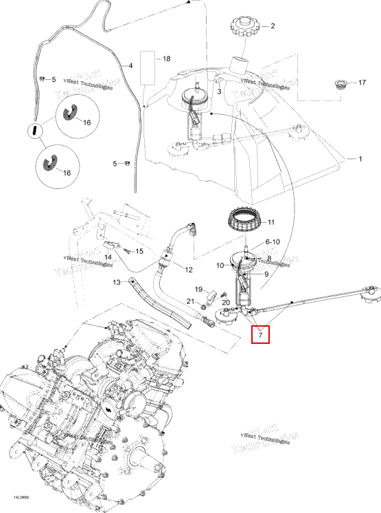 Комплект топливный шланг Ski-Doo Expedition TUV V800 4-TEC (2009) (M19183)