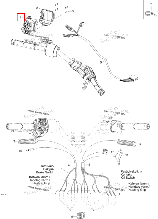 Левый выключатель корпус Ski-Doo Skandic SWT (2009) (605354729)
