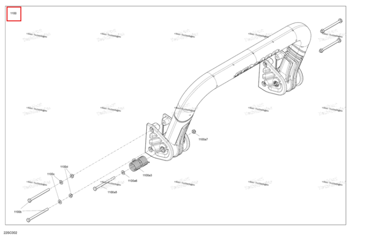 Ladder комплект включает 1100 to 1100 d Sea-Doo GTX STD 300 (2023) (292002676)