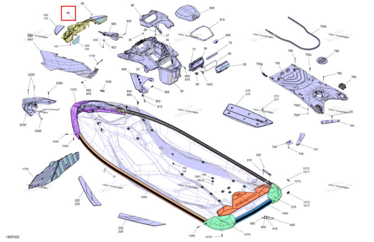 Зеркало опора Sea-Doo RXP 325 X (2026) (291005178)