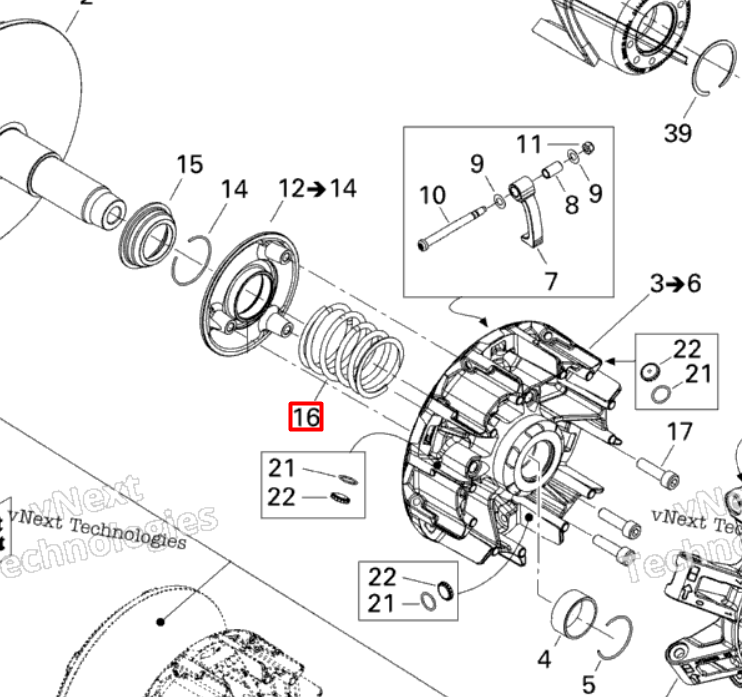 417223314 Пружина вариатора Ski-Doo