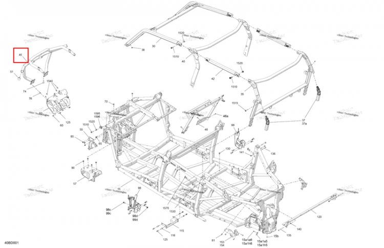 Глубокий чёрный передний бампер Can-Am Commander MAX 1000R EFI XT (2024) (705209105)