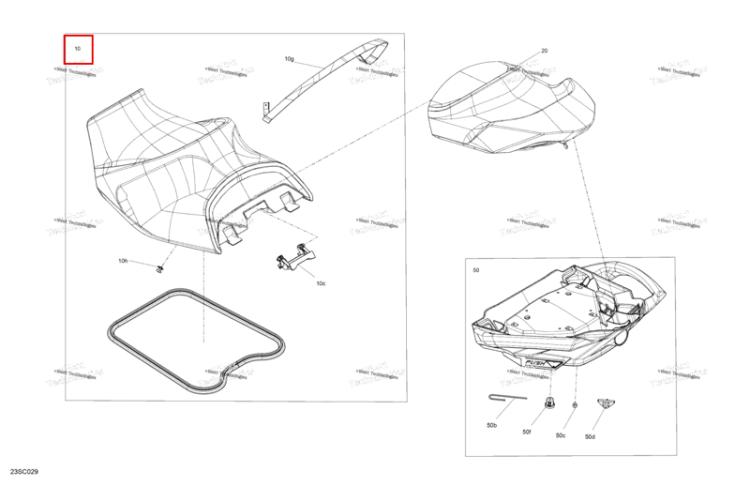 Liquid Titan водителя сиденье включает 10 to 10 h Sea-Doo GTX STD 300 (2023) (269003557)