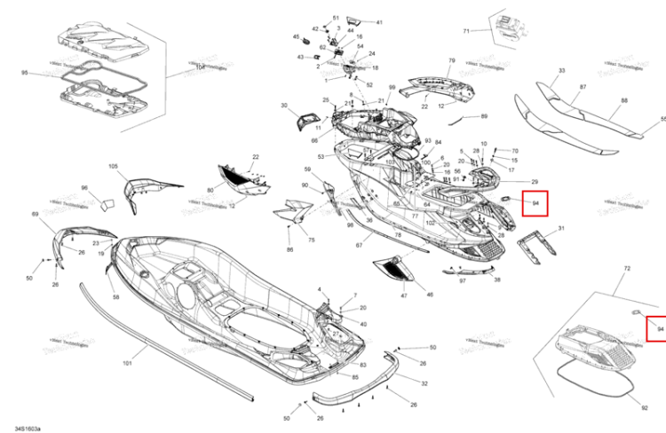 LIP сальник Sea-Doo RXT (2016) (293250209)