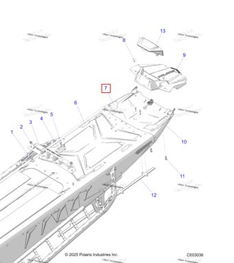 7197045 Наклейка гибкий HOLE крышка TAIL правый