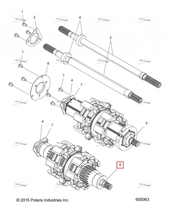 Приводной вал в сборе STEEL трубка включает 4,7 3 гусеница VERSION только Polaris 800 AXYS Pro RMK LE 155 (2017) (1590546)