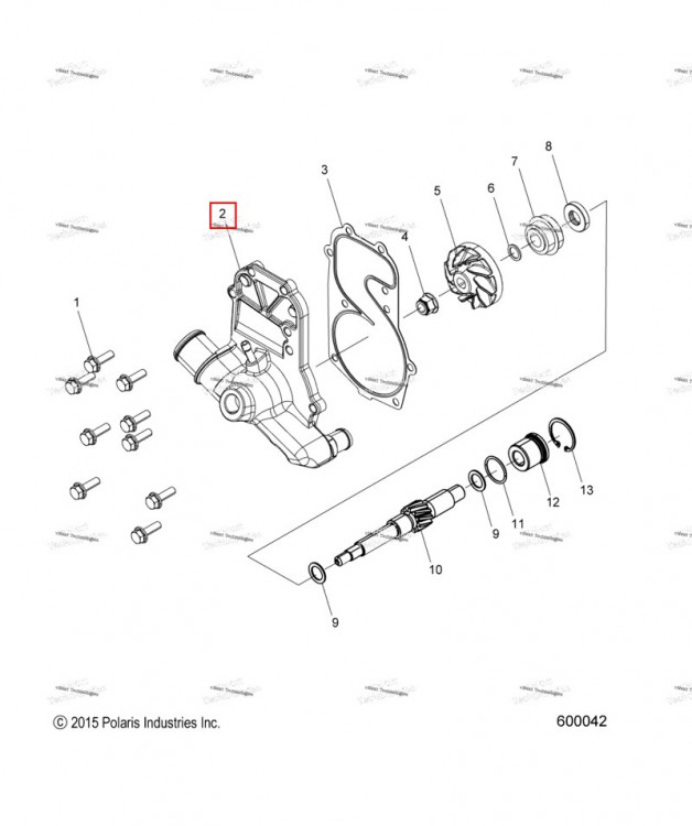 Крышка WP 600, BP обработанный Polaris 800 AXYS Pro RMK LE 155 (2017) (5139427)