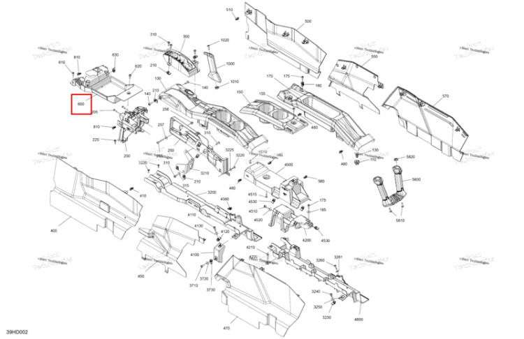 Передний верхняя консоль Can-Am Maverick MAX Turbo RR XRS Smart Shock (2024) (707901120)