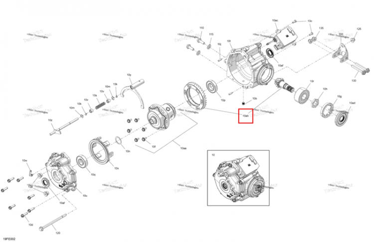 Коронная шестерня и шестерня ведущая комплект Can-Am Outlander 4x4 DPS 700 (2025) (715900820)