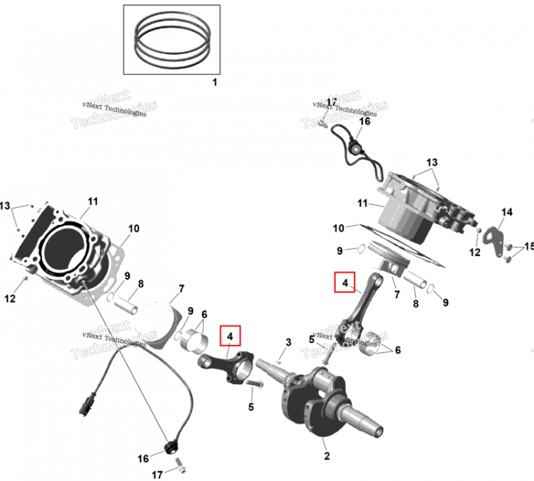 Conrod с подшипник крышка в сборе Can-Am Outlander 4x4 XT 1000R (2025) (420217469)