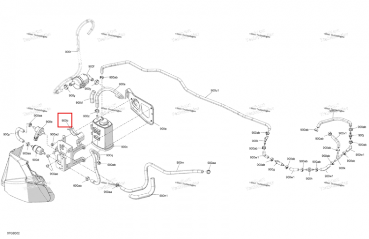 Charcoal Canister опора Can-Am Outlander 570 EFI XT (2022) (709001221)