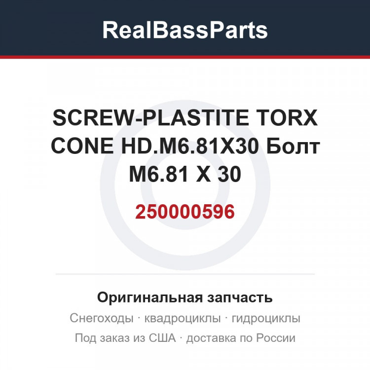 250000596 SCREW-PLASTITE TORX CONE HD.M6.81X30  Болт M6.81 X 30