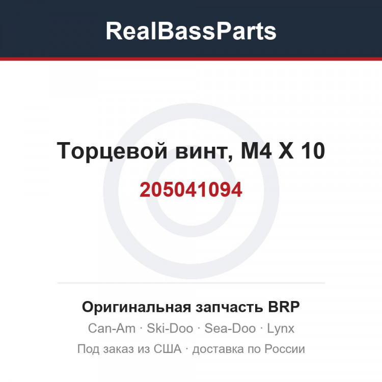 205041094 Торцевой винт, M4 X 10