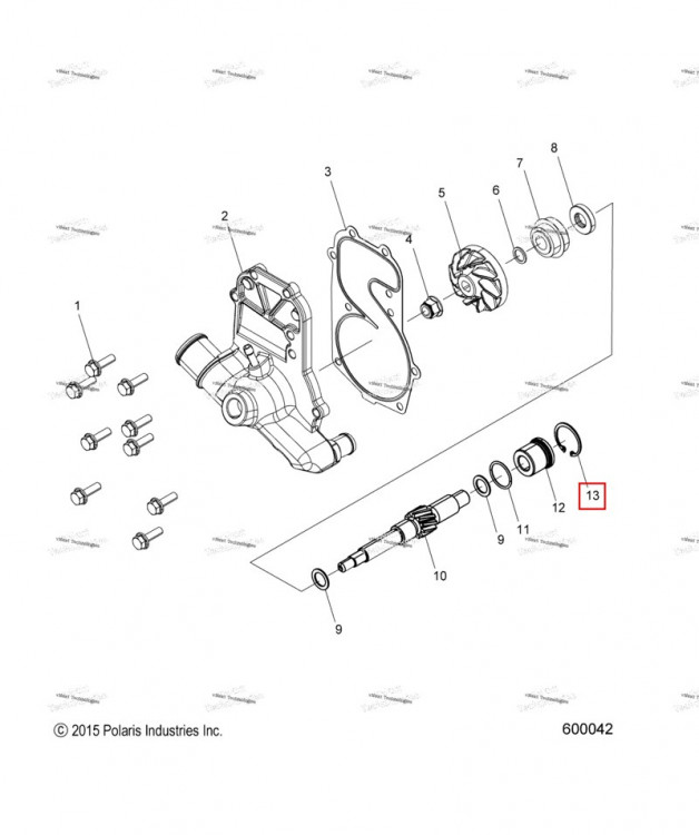 Кольцо RETAINING 1.023 внутренний Polaris 800 AXYS Pro RMK LE 155 (2017) (7710718)