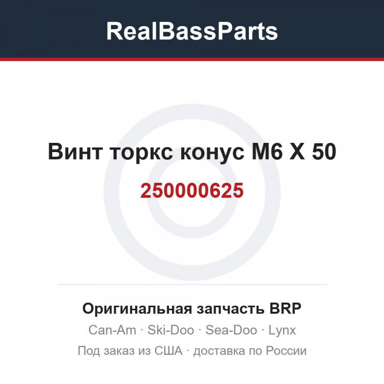 250000625 Винт торкс конус M6 X 50