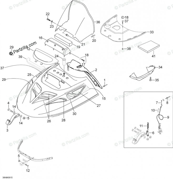 605148694 Капот, предварительно ASS'Y. 600 SUV (BLACK), INCLUDES 25 TO 32, EUROPE