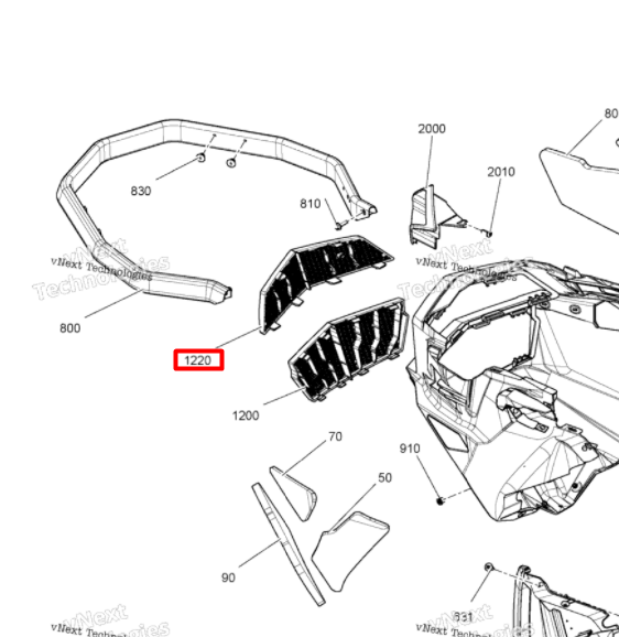 502008549 502007980 Сетка верхняя Ski-Doo