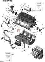 Цилиндр блок с Sleeves включает 1 to 9 Sea-Doo GTX (2016) (420893511)