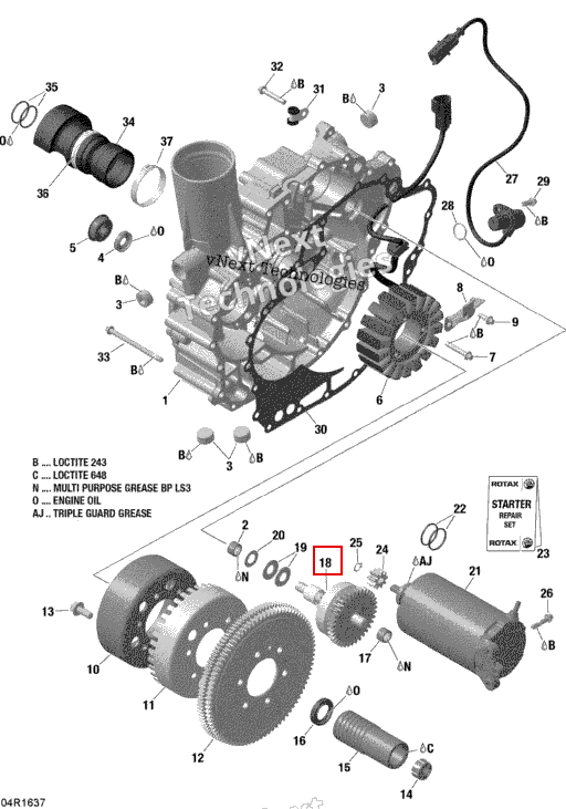 Bendix стартер Sea-Doo RXP (2016) (420890637)