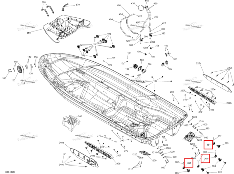Пластиковый гайка Sea-Doo RXP 300 (2018) (292001825)