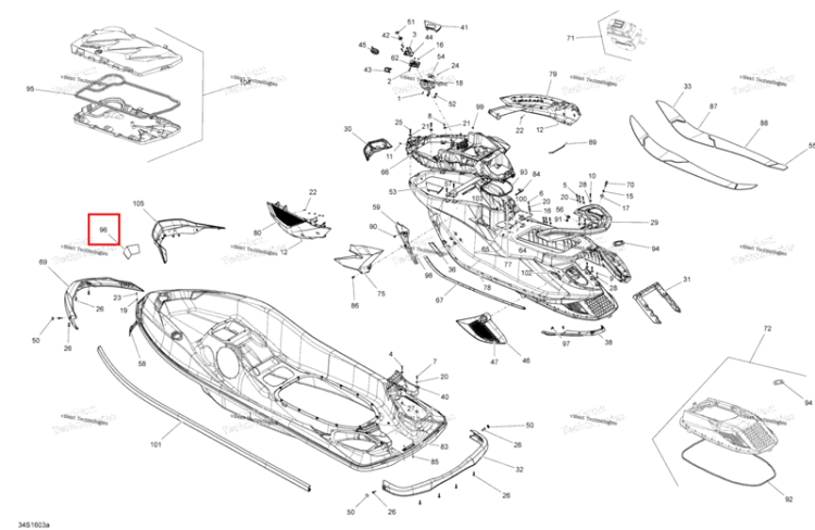 Прокладка Sea-Doo RXT (2016) (293250231)