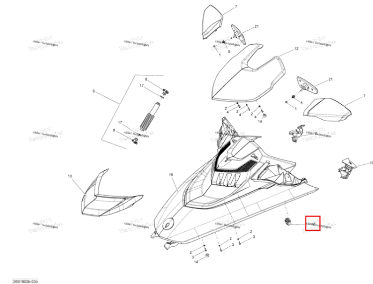 Резиновый бампер Sea-Doo RXT (2016) (293830135)