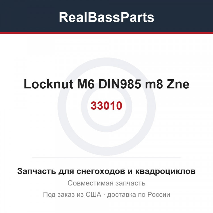 33010 Locknut M6 DIN985 m8 Zne