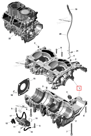 Картер двигателя в сборе включает no 1 6 Ski-Doo 420686664