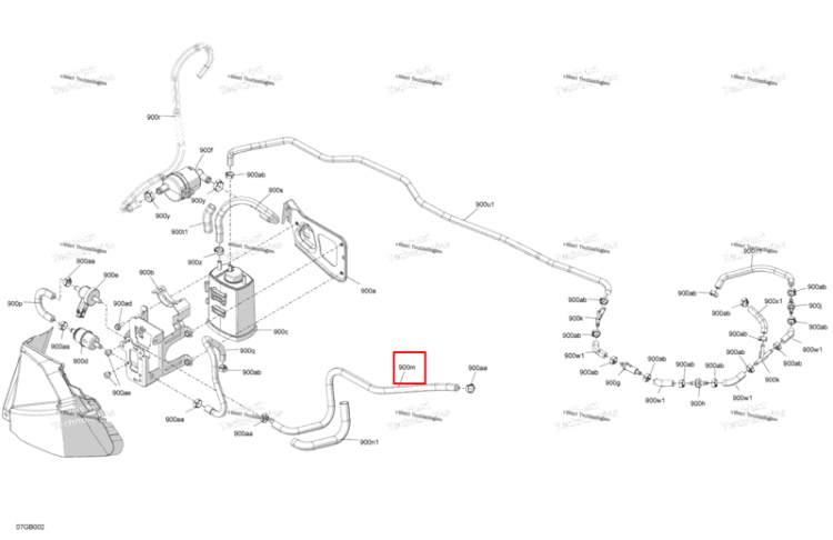 Шланг Can-Am Outlander 570 EFI XT (2022) (709001237)
