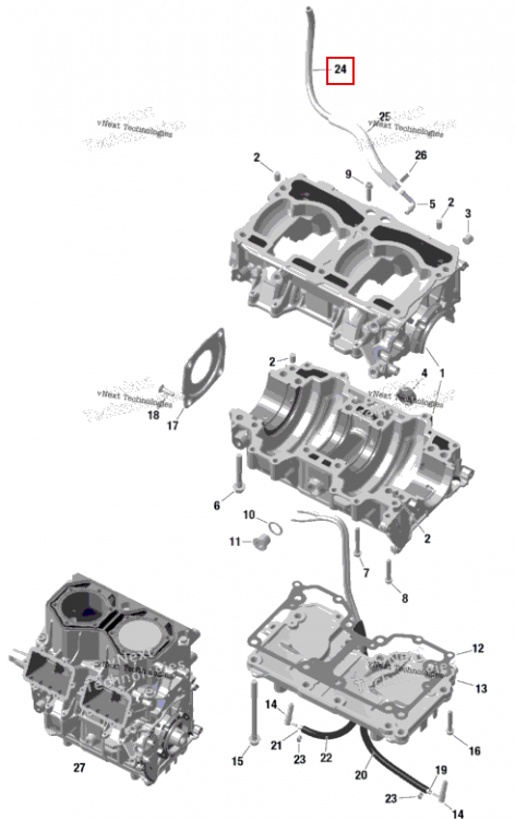 Масляный магистраль 405 мм Ski-Doo Summit 850 E-TEC Turbo R X (2024) (420201960)