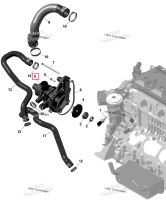 Водяной насос корпус в сборе включает no 5 6 Sea-Doo RXT-X 300 (2023) (420922925)