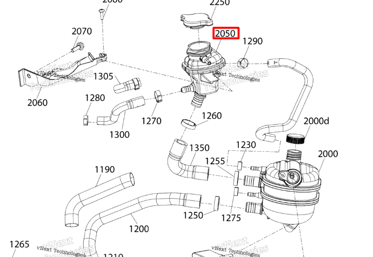509001131 Бачек расширительный малый для Turbo Ski-Doo