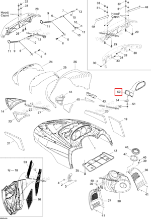 Левый зеркало Ski-Doo 517302766