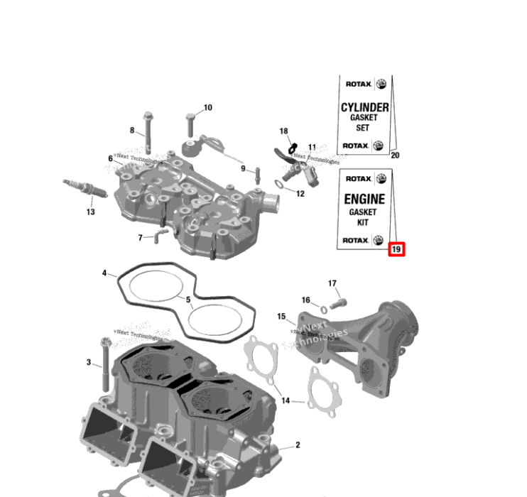 420894269 Прокладки полный комплект 600ETEC 2020+ Ski-Doo