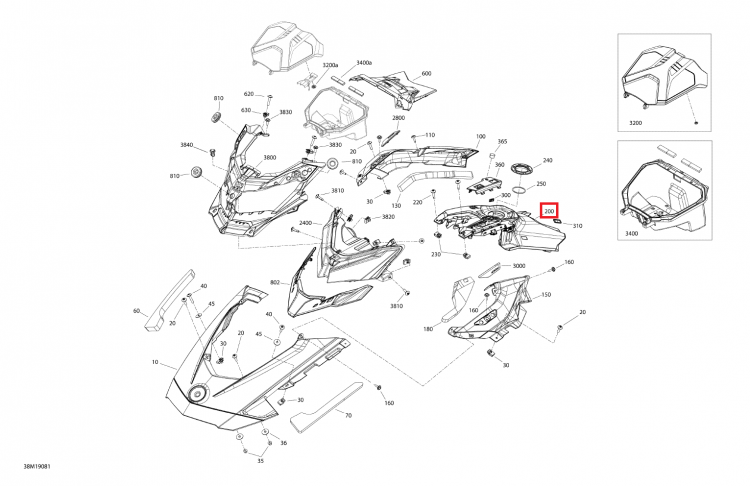 517307685 Консоль 19+ Ski-Doo CONSOLE (517306898)
