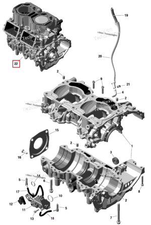 Короткий блок 598 Ski-Doo 420059833