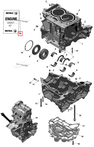 Комплект прокладок 602 лыжа Ski-Doo 420686248