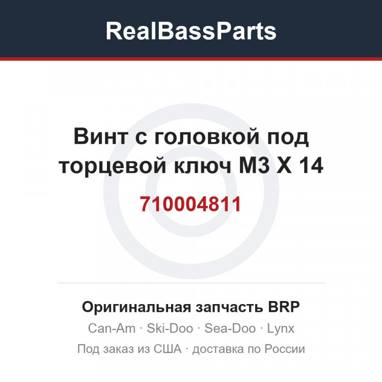 710004811 Винт с головкой под торцевой ключ M3 X 14