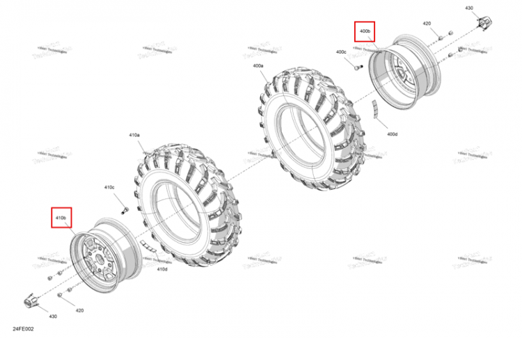 12 дюйм обод Can-Am Outlander 4x4 DPS 700 (2025) (705403534)