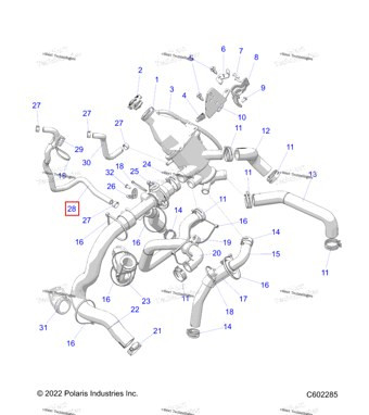 5417765 Шланг водяной рубашка OUT