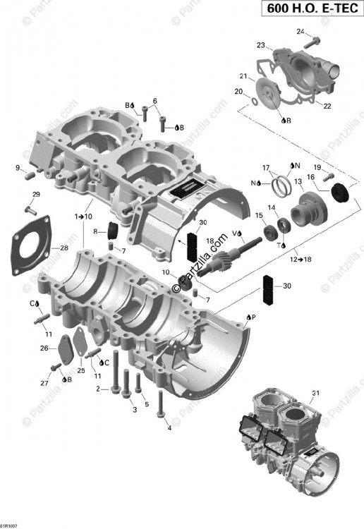 420059352 Короткий блок 593 HO ETEC