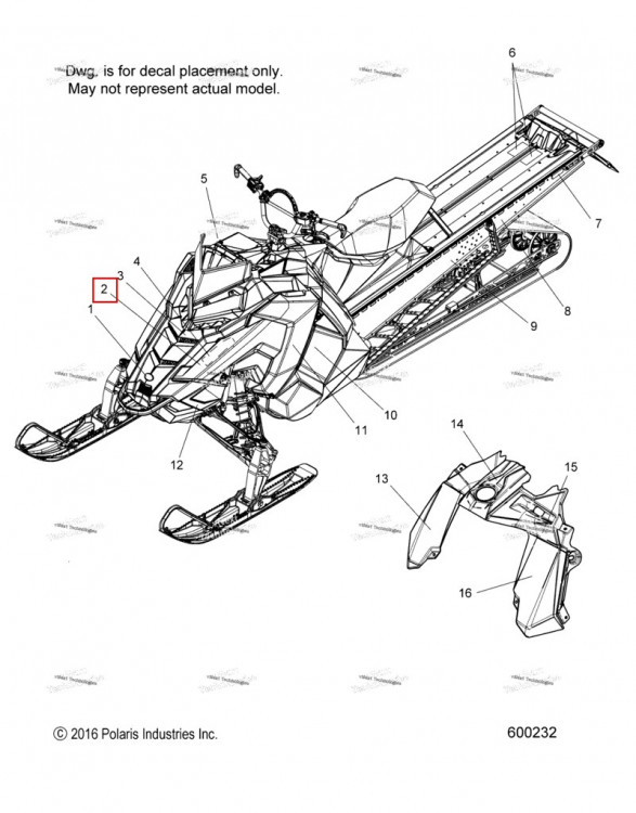 Наклейка боковая панель POLARIS правый Polaris 800 AXYS Pro RMK LE 155 (2017) (7183324)