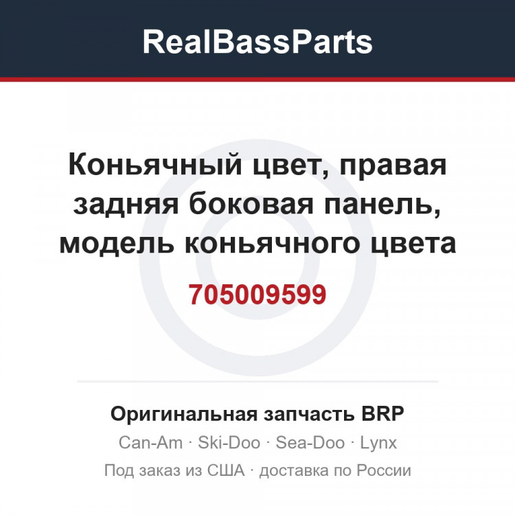 705009599 Коньячный цвет, правая задняя боковая панель, модель коньячного цвета