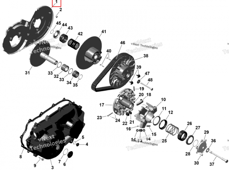 Variator крышка Can-Am Outlander 4x4 DPS 700 (2025) (420212730)
