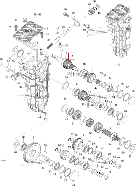 Variator вал включает 13 to 15 Ski-Doo Skandic SWT (2009) (M875156155)