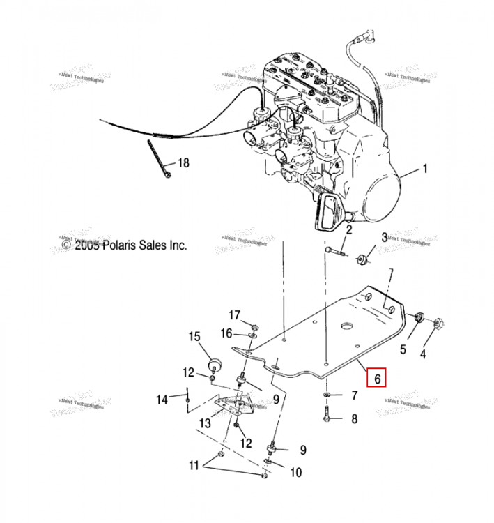 MOTOR опора пластина Polaris Widetrak LX (2006) (5242496)